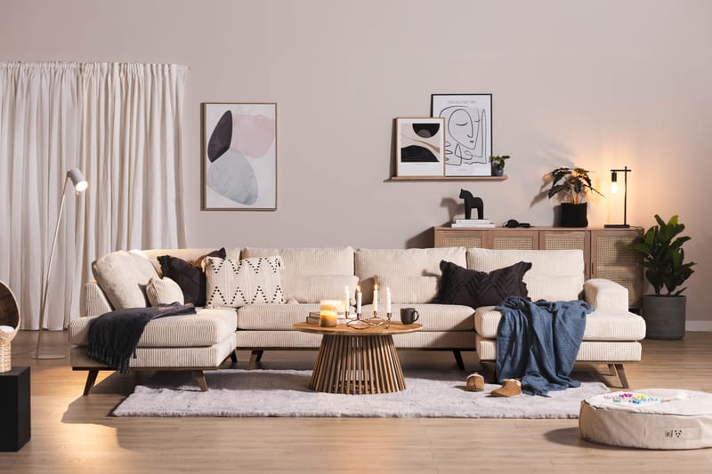 Copenhagen U-Sofa Cordfløyel - Beige - Møbler - Sofaer - U-sofa