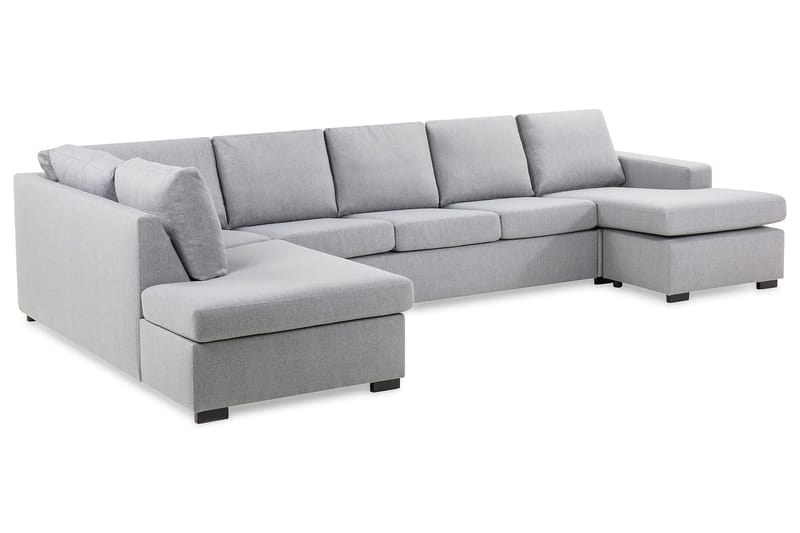 Crazy Stor U-sofa XL Divan Høyre, Sjeselong Venstre - Lysgrå - Møbler - Sofaer - U-sofa