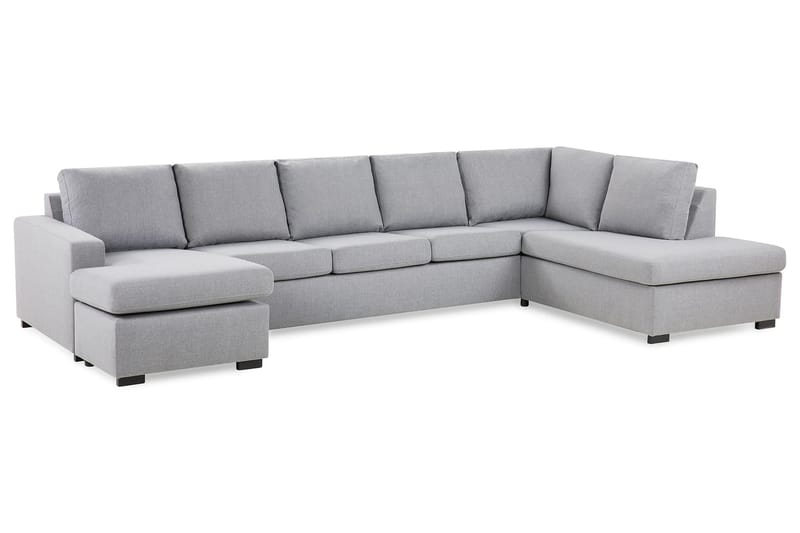 Crazy Stor U-sofa XL Divan Venstre, Sjeselong Høyre - Lysgrå - Møbler - Sofaer - U-sofa