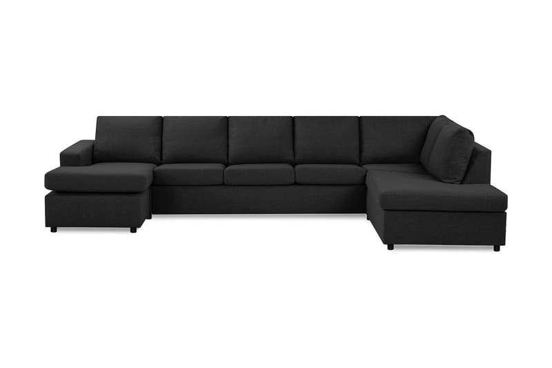 Crazy Stor U-sofa XL Divan Venstre, Sjeselong Høyre - Mørkgrå / Svart - Møbler - Sofaer - U-sofa