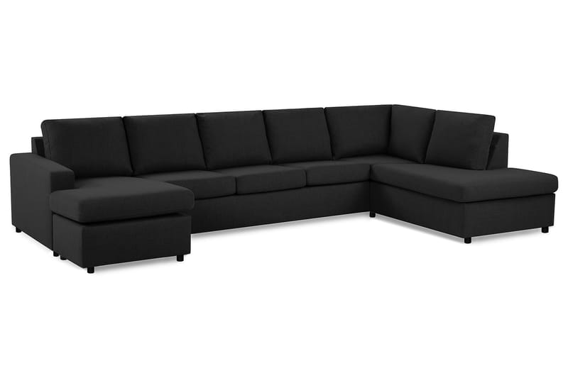 Crazy Stor U-sofa XL Divan Venstre, Sjeselong Høyre - Mørkgrå / Svart - Møbler - Sofaer - U-sofa