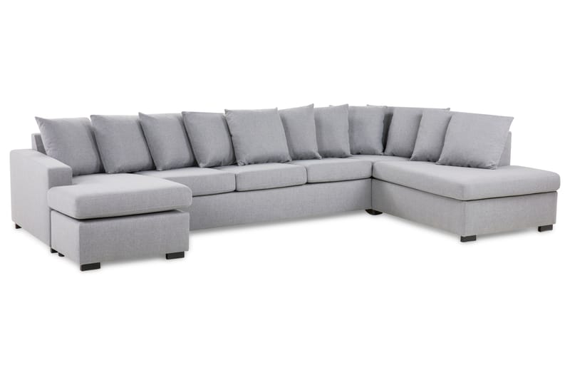 Crazy Stor U Sofa XL Divan Venstre Sjeselong Høyre inkl Konvoluttputer - Lysgrå - Møbler - Sofaer - U-sofa