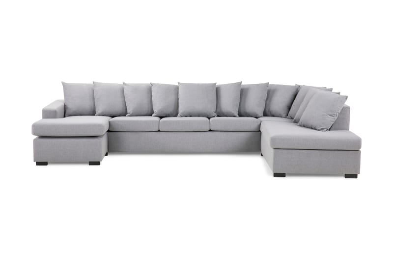 Crazy Stor U Sofa XL Divan Venstre Sjeselong Høyre inkl Konvoluttputer - Lysgrå - Møbler - Sofaer - U-sofa