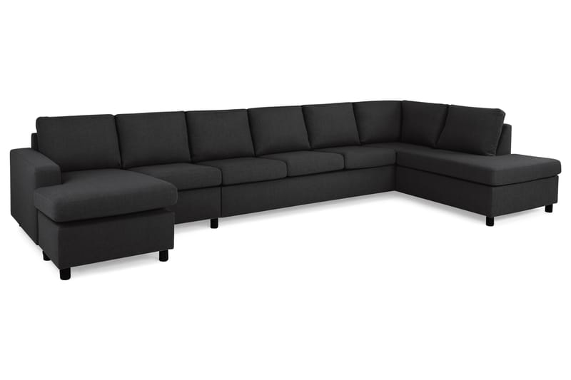 Crazy Stor U-sofa XXL Divan Venstre, Sjeselong Høyre - Antrasitt - Møbler - Sofaer - U-sofa