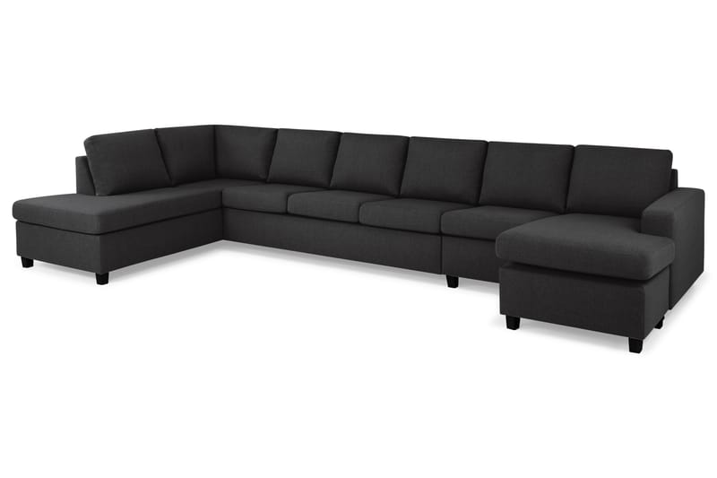 Crazy Stor U-sofa XXL Sjeselong Høyre 407 cm Bred - Antrasitt - Møbler - Sofaer - U-sofa