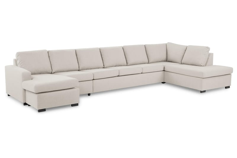 Crazy Stor U-sofa XXL Sjeselong Venstre, Divan Høyre - Beige - Møbler - Sofaer - U-sofa