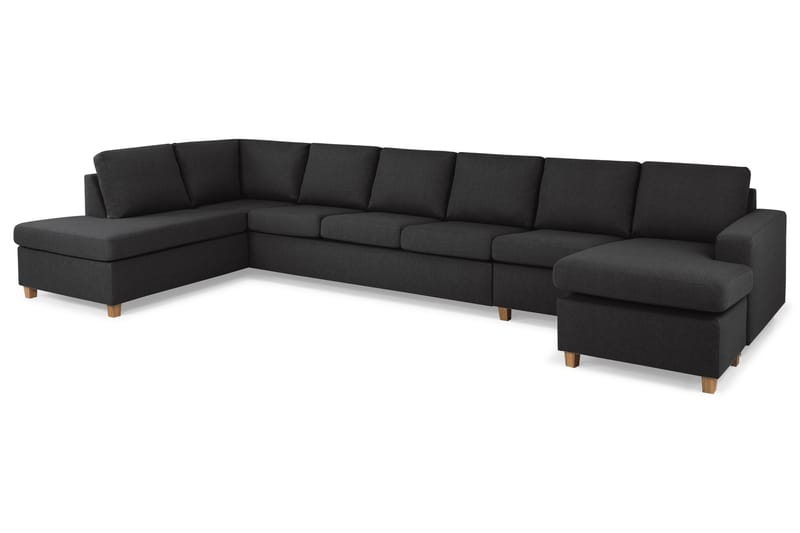 Crazy U-Sofa Gigant Venstre - Antrasitt - Skinnsofaer - Fløyel sofaer - U-sofa