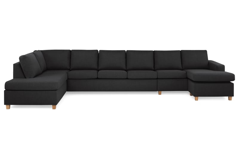 Crazy U-Sofa Gigant Venstre - Antrasitt - Skinnsofaer - Fløyel sofaer - U-sofa