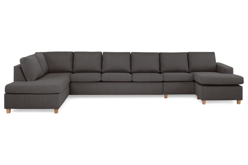 Crazy U-Sofa Gigant Venstre - Mørkegrå - Skinnsofaer - Fløyel sofaer - U-sofa