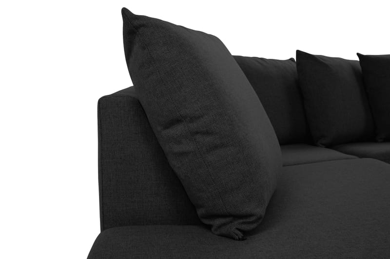 Crazy U-sofa Large Divan Høyre Konvoluttputer - Antrasitt - Skinnsofaer - Fløyel sofaer - U-sofa