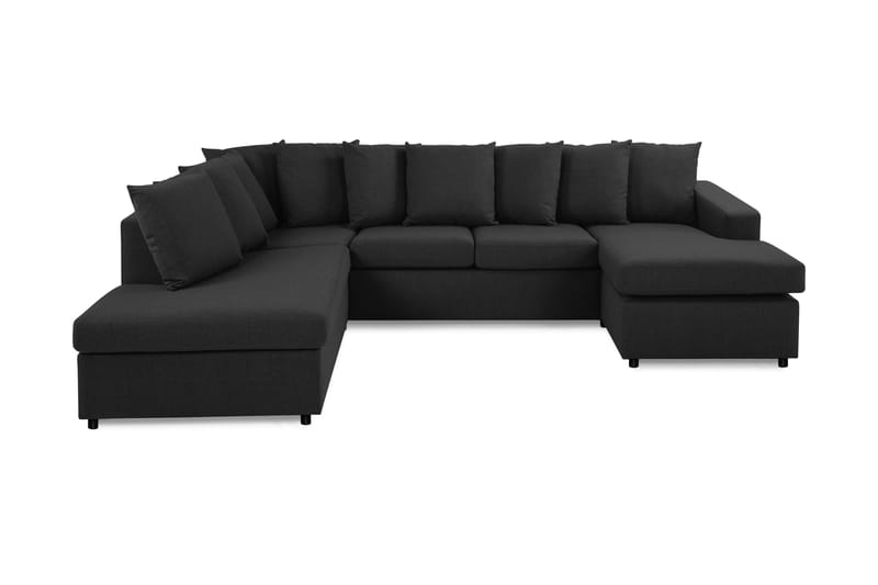 Crazy U-sofa Large Divan Høyre Konvoluttputer - Antrasitt - Skinnsofaer - Fløyel sofaer - U-sofa