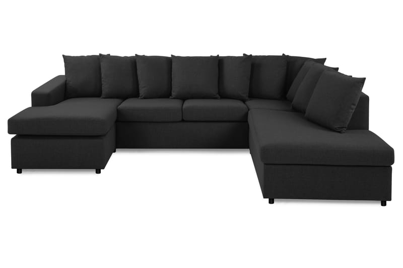 Crazy U-sofa Large Høyre inkl. Konvoluttputer - Antrasitt - Skinnsofaer - Fløyel sofaer - U-sofa
