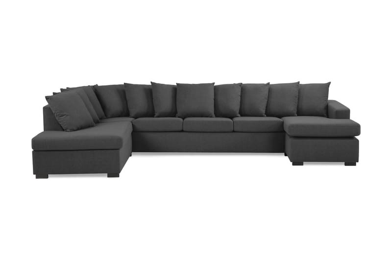 Crazy U-sofa XL Divan Høyre inkl. Konvoluttputer - Svart - Møbler - Sofaer - U-sofa