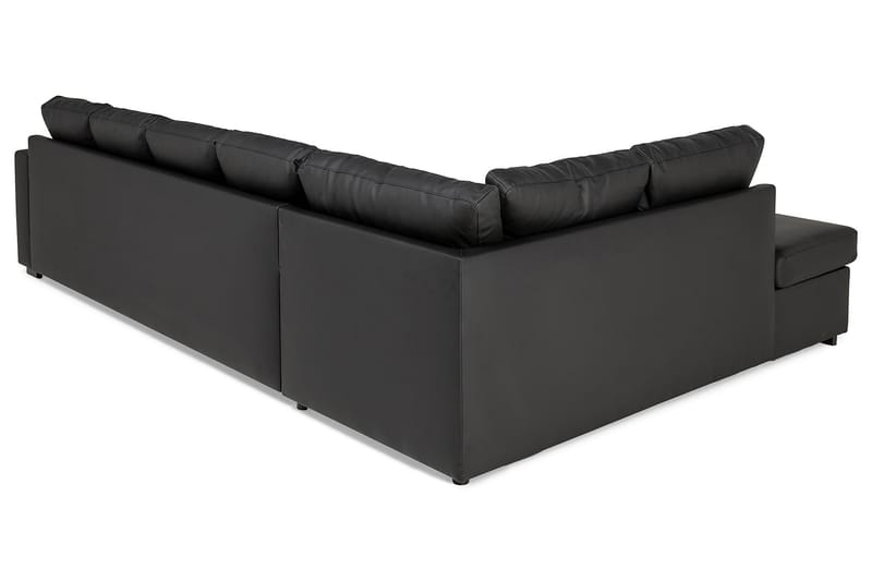 Crazy U-sofa XL Divan Høyre - Svart Kunstlær - Skinnsofaer - Fløyel sofaer - U-sofa