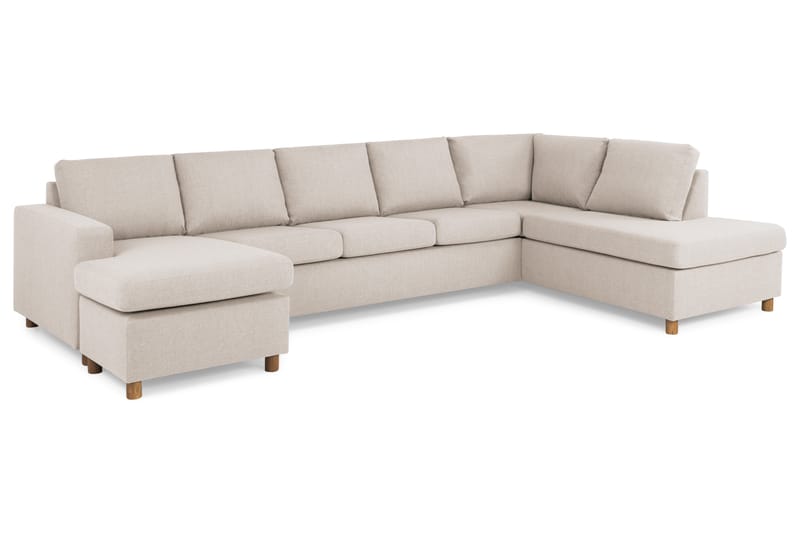 Crazy U-sofa XL Divan Venstre - Beige - Skinnsofaer - Fløyel sofaer - U-sofa
