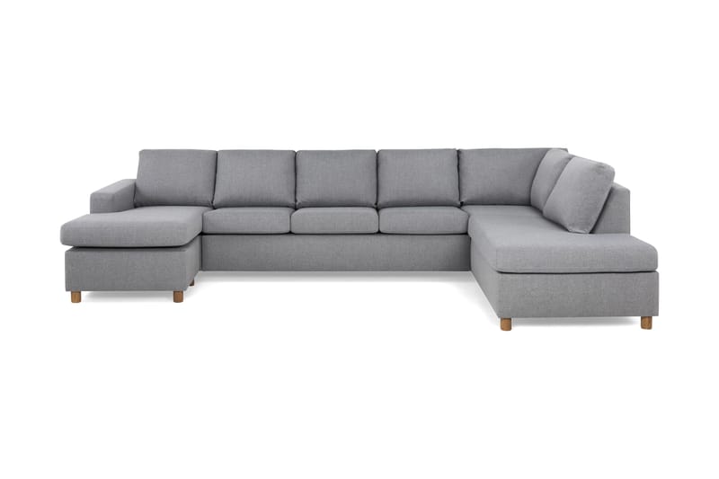 Crazy U-sofa XL Divan Venstre - Lysegrå - Skinnsofaer - Fløyel sofaer - U-sofa