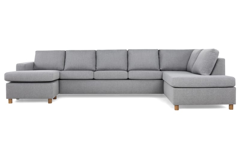 Crazy U-sofa XL Divan Venstre - Lysegrå - Skinnsofaer - Fløyel sofaer - U-sofa