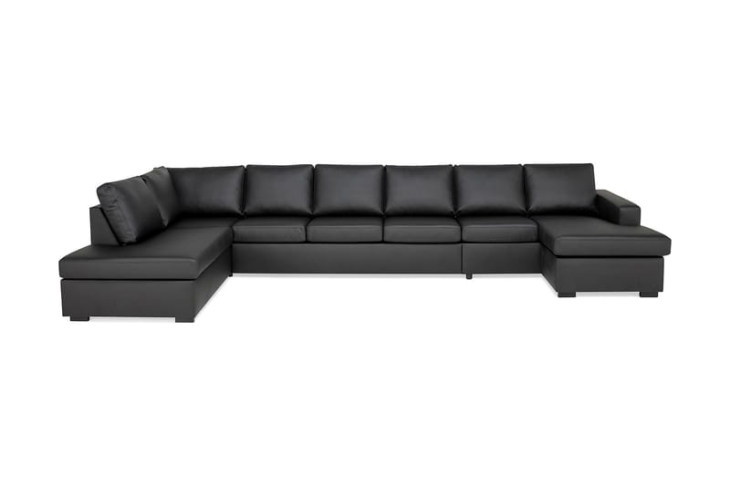 Crazy U-sofa XXL Divan Høyre - Svart Kunstlær - Møbler - Sofaer - U-sofa