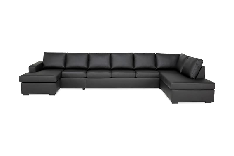 Crazy U-sofa XXL Divan Venstre - Svart Kunstlær - Møbler - Sofaer - U-sofa