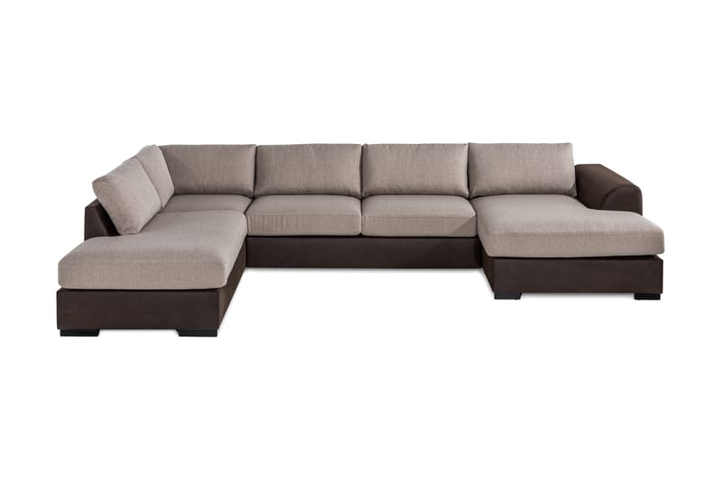 Cuba Stor U Sofa Divan Høyre Sjeselong Venstre - Brun / Beige - Møbler - Sofaer - U-sofa