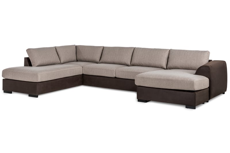 Cuba Stor U Sofa Divan Høyre Sjeselong Venstre - Brun / Beige - Møbler - Sofaer - U-sofa