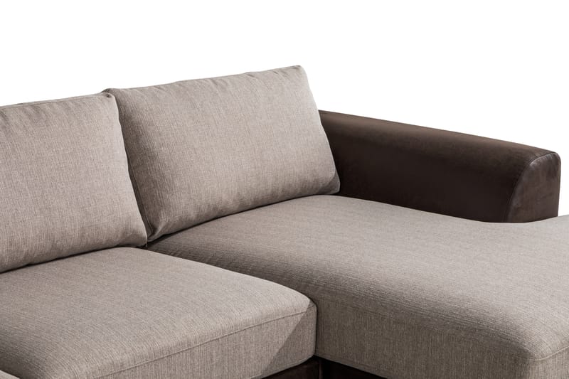 Cuba Stor U Sofa Divan Høyre Sjeselong Venstre - Brun / Beige - Møbler - Sofaer - U-sofa