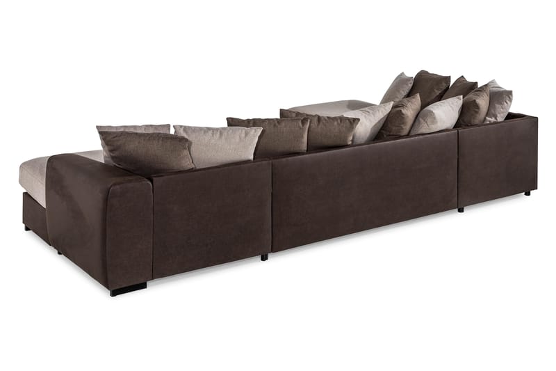 Cuba Stor U Sofa Divan Høyre Sjeselong Venstre inkl Konvoluttputer - Beige / Brun - Møbler - Sofaer - U-sofa