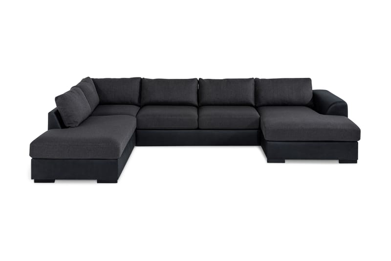 Cuba U-Sofa Divan Høyre - Svart/Grå - Møbler - Sofaer - U-sofa