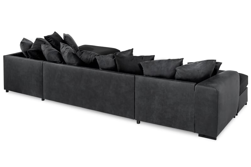 Cuba U-Sofa Divan Venstre inkl. Konvoluttputer - Svart - Møbler - Sofaer - U-sofa