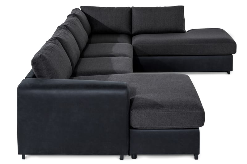 Cuba U-Sofa Divan Venstre - Svart/Grå - Møbler - Sofaer - U-sofa