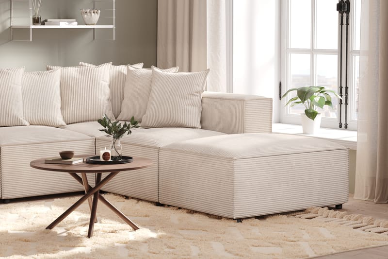 Cubo Dyp Manchester U-Sofa 5-seter Divan Høyre, Sjeselong Høyre - Beige / Lys - Møbler - Sofaer - U-sofa