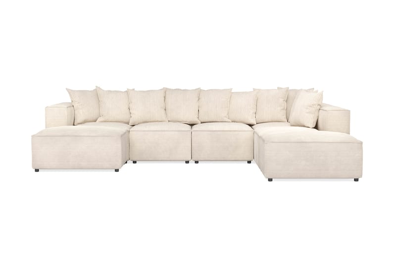 Cubo Dyp Manchester U-Sofa 5-seter Divan Høyre, Sjeselong Høyre - Beige / Lys - Møbler - Sofaer - U-sofa