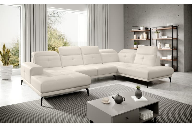 Devender Sofa m. Divan og Sjeselong - Kremhvit - Møbler - Sofaer - U-sofa