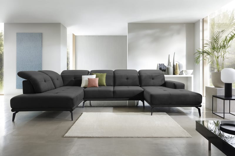 Devender Sofa m. Divan og Sjeselong - Olivengrønn - Møbler - Sofaer - U-sofa