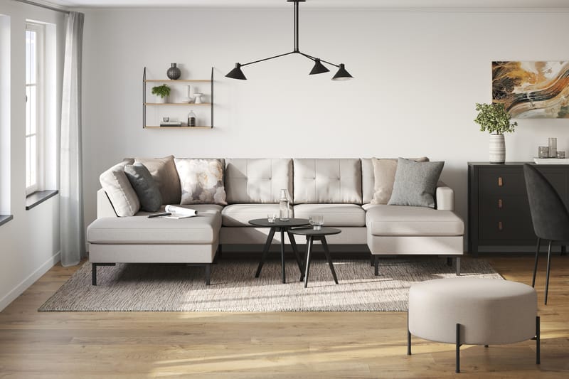 Frillestad 4-seters U-sofa Divan Høyre - Beige - Møbler - Sofaer - U-sofa