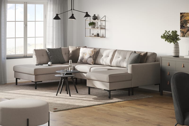 Frillestad 4-seters U-sofa Divan Høyre - Beige - Møbler - Sofaer - U-sofa