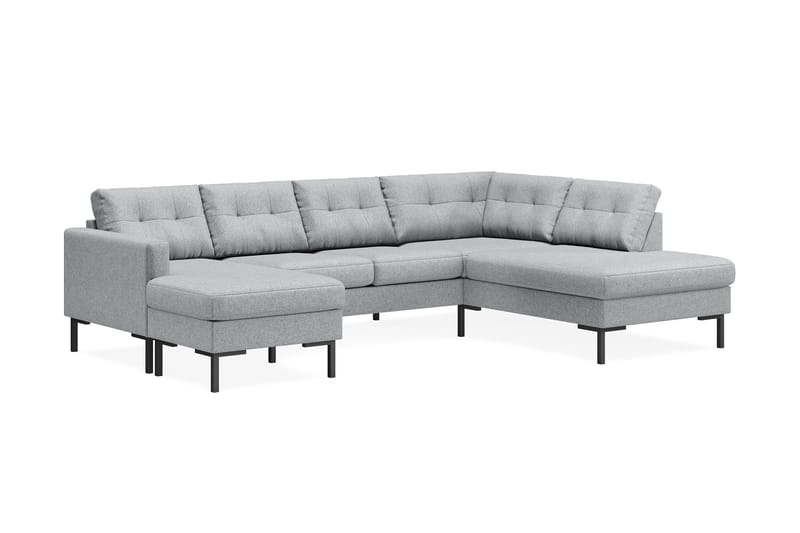 Frillestad 4-seters U-sofa Divan Høyre - Grå - Møbler - Sofaer - U-sofa