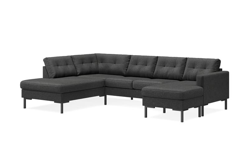 Frillestad 4-seters U-sofa Divan Høyre - Mørkegrå - Møbler - Sofaer - U-sofa