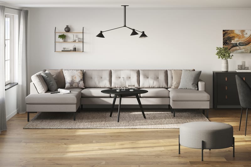 Frillestad 5-seters U-sofa Divan Høyre - Beige - Møbler - Sofaer - U-sofa