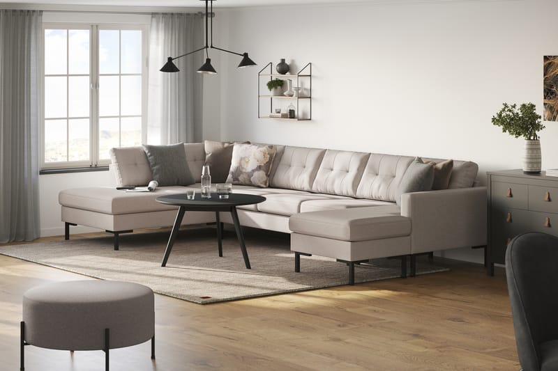 Frillestad 5-seters U-sofa Divan Høyre - Beige - Møbler - Sofaer - U-sofa