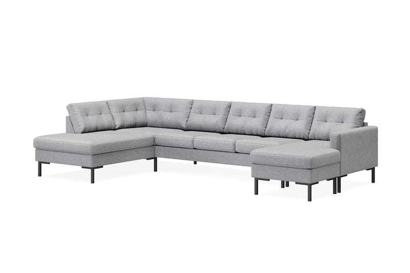 Frillestad 5-seters U-sofa Divan Høyre - Grå - Møbler - Sofaer - U-sofa