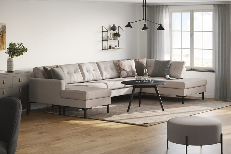 Frillestad 5-seters U-sofa Divan Venstre - Beige - Møbler - Sofaer - U-sofa