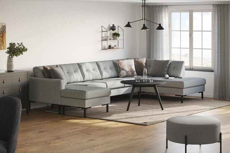 Frillestad 5-seters U-sofa Divan Venstre - Grå - Møbler - Sofaer - U-sofa