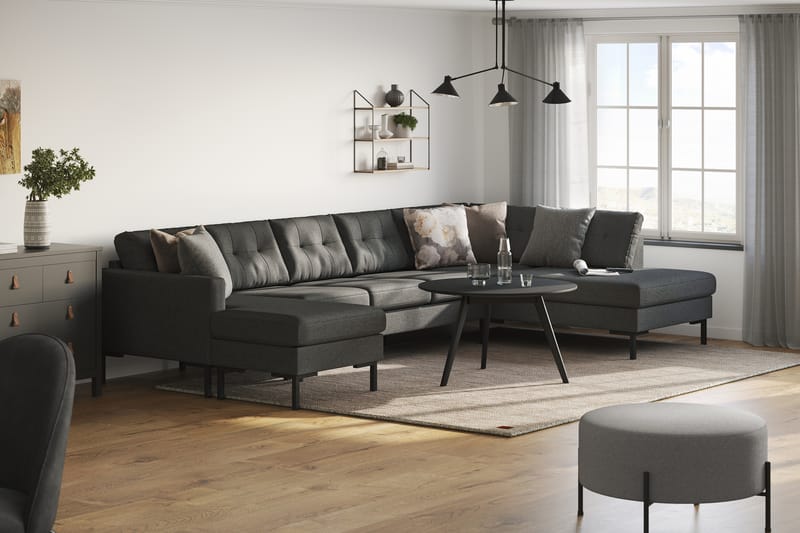 Frillestad 5-seters U-sofa Divan Venstre - Mørkegrå - Møbler - Sofaer - U-sofa