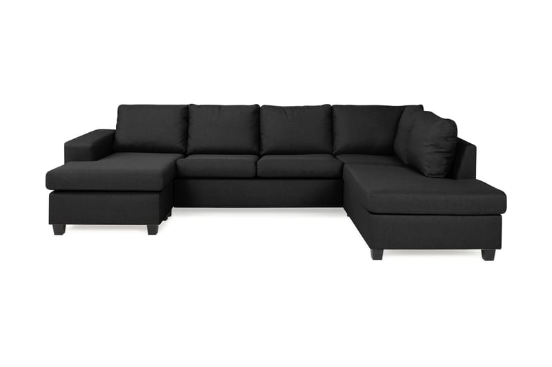 Houston U-sofa med Divan Venstre - Svart - Møbler - Sofaer - U-sofa