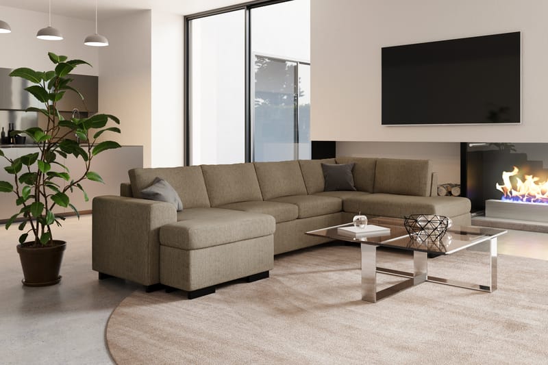 Link U-sofa Large med Divan Høyre - Beige - Møbler - Sofaer - U-sofa