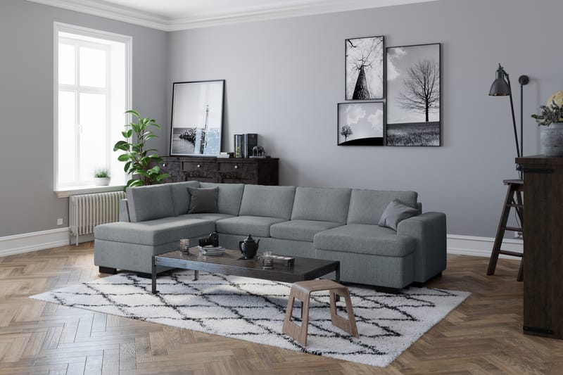 Link U-sofa Large med Divan Høyre - Lysegrå - Møbler - Sofaer - U-sofa