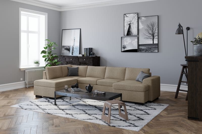 Link U-sofa XL med Divan Høyre - Beige - Møbler - Sofaer - U-sofa