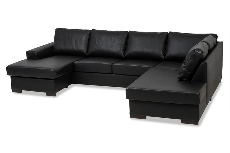 Link U-sofa XL med Divan Venstre Kunstlær - Svart - Møbler - Sofaer - U-sofa