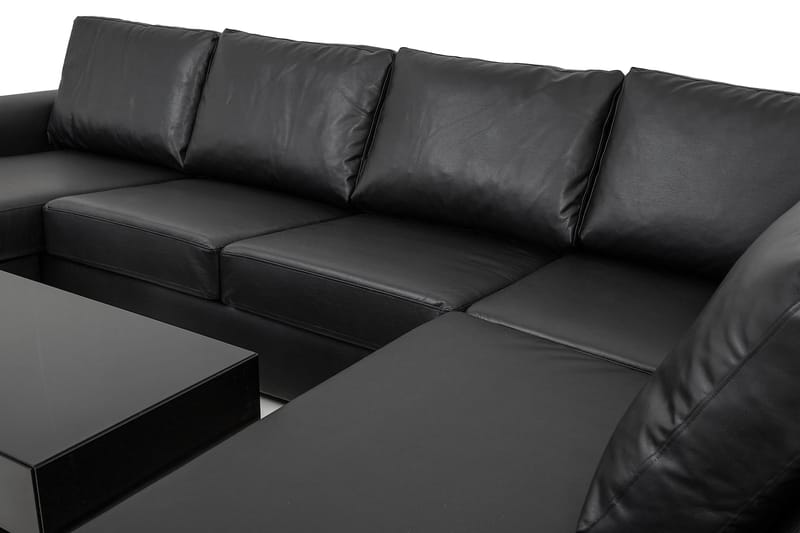 Link U-sofa XL med Divan Venstre Kunstlær - Svart - Møbler - Sofaer - U-sofa